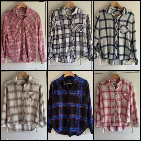 Bundle! 6 Rails Flannels - Size S - Picture 1 of 7